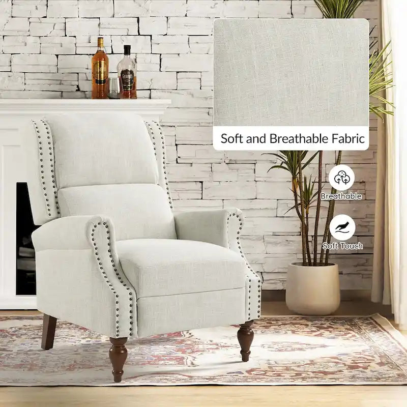 Terri Traditional Roll Arm Manual Recliner with Solid Wood Legs Set of 2 by HULALA HOME