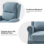 Terri Traditional Roll Arm Manual Recliner with Solid Wood Legs Set of 2 by HULALA HOME