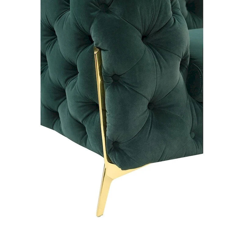 Divani Casa Sheila Transitional Emerald Green Fabric Loveseat