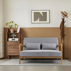 Mid-century Upholstered Accent Sofa in solid wood for 2