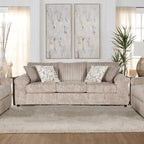 Roundhill Furniture Nason Wide Wale Corduroy Sofa, Loveseat, and Ottoman Set
