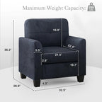 Mid-Century Upholstered Accent Chair Single Sofa with Armrest - 32.5Lx28.9Wx36.2H