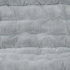 Double Folding Synthetic Fur Saucer Chair with 2 Ottomans