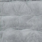 Double Folding Synthetic Fur Saucer Chair with 2 Ottomans