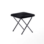Double Folding Synthetic Fur Saucer Chair with 2 Ottomans