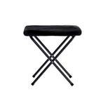 Double Folding Synthetic Fur Saucer Chair with 2 Ottomans