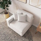 Upholstered Corduroy Modular Sectional Sofa with 2 throw pillows