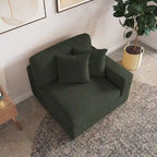 Upholstered Corduroy Modular Sectional Sofa with 2 throw pillows