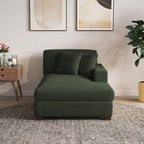 Upholstered Corduroy Modular Sectional Sofa with 2 throw pillows