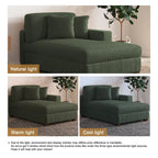 Upholstered Corduroy Modular Sectional Sofa with 2 throw pillows