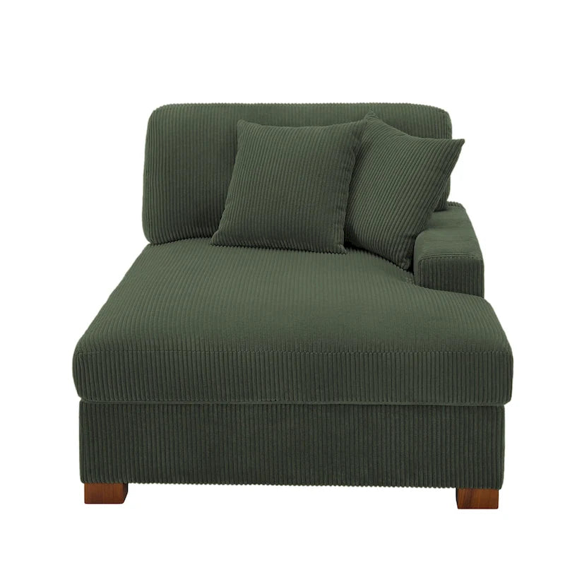 Upholstered Corduroy Modular Sectional Sofa with 2 throw pillows