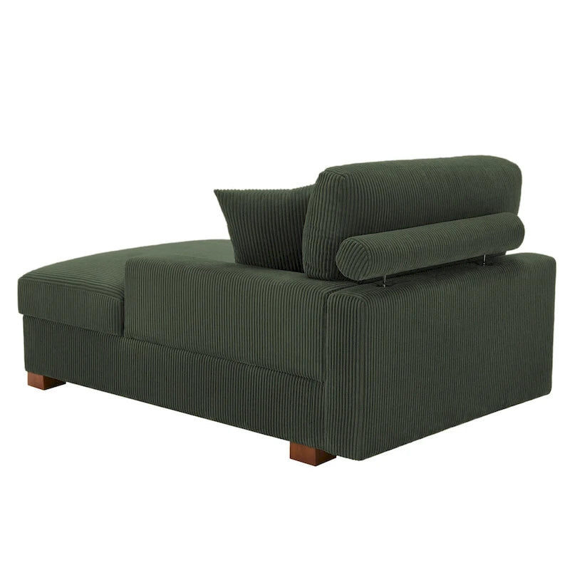 Upholstered Corduroy Modular Sectional Sofa with 2 throw pillows