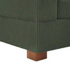 Upholstered Corduroy Modular Sectional Sofa with 2 throw pillows