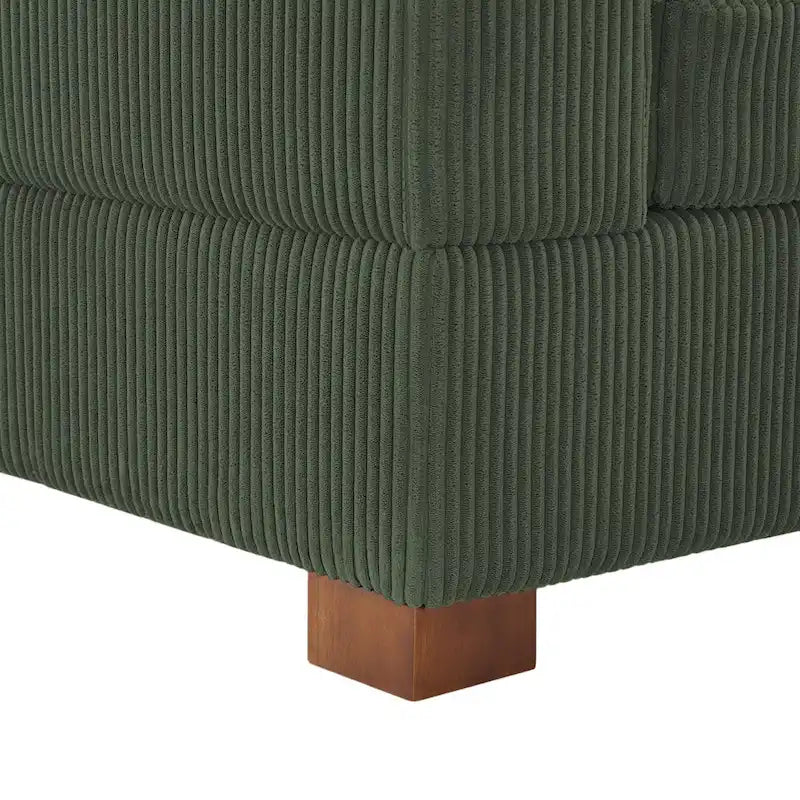 Upholstered Corduroy Modular Sectional Sofa with 2 throw pillows