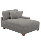 Upholstered Corduroy Modular Sectional Sofa with 2 throw pillows