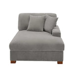 Upholstered Corduroy Modular Sectional Sofa with 2 throw pillows