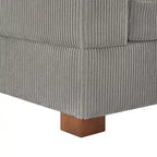 Upholstered Corduroy Modular Sectional Sofa with 2 throw pillows