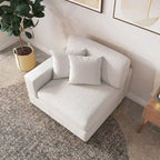 Upholstered Corduroy Modular Sectional Sofa with 2 throw pillows