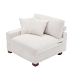 Upholstered Corduroy Modular Sectional Sofa with 2 throw pillows