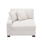 Upholstered Corduroy Modular Sectional Sofa with 2 throw pillows