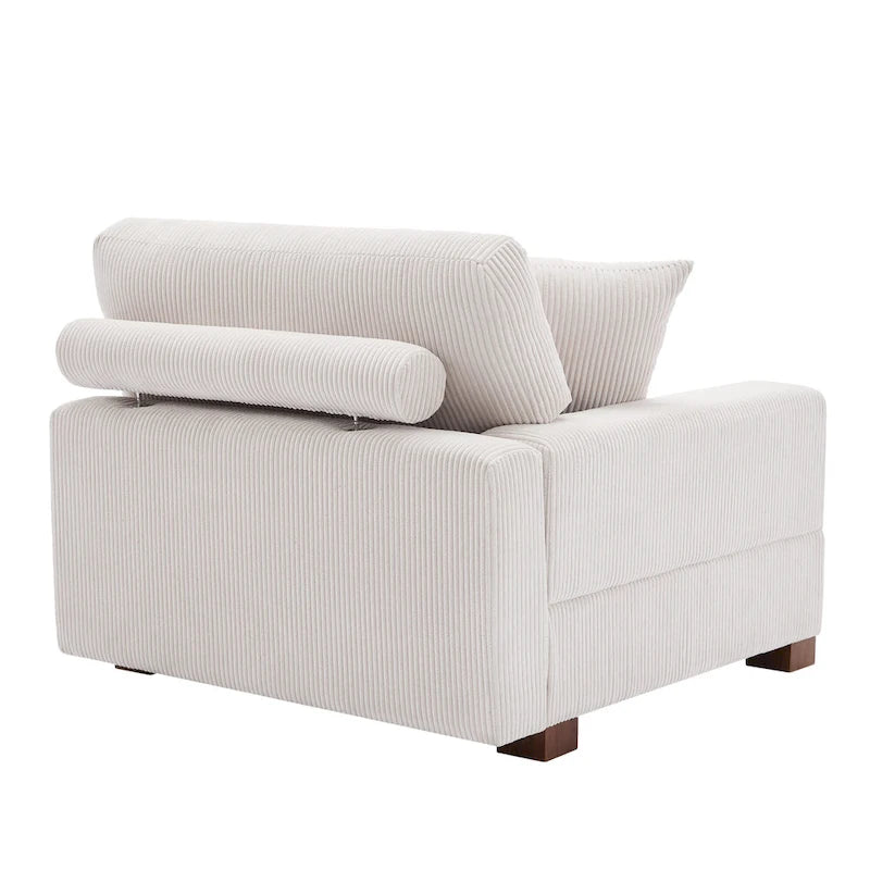Upholstered Corduroy Modular Sectional Sofa with 2 throw pillows