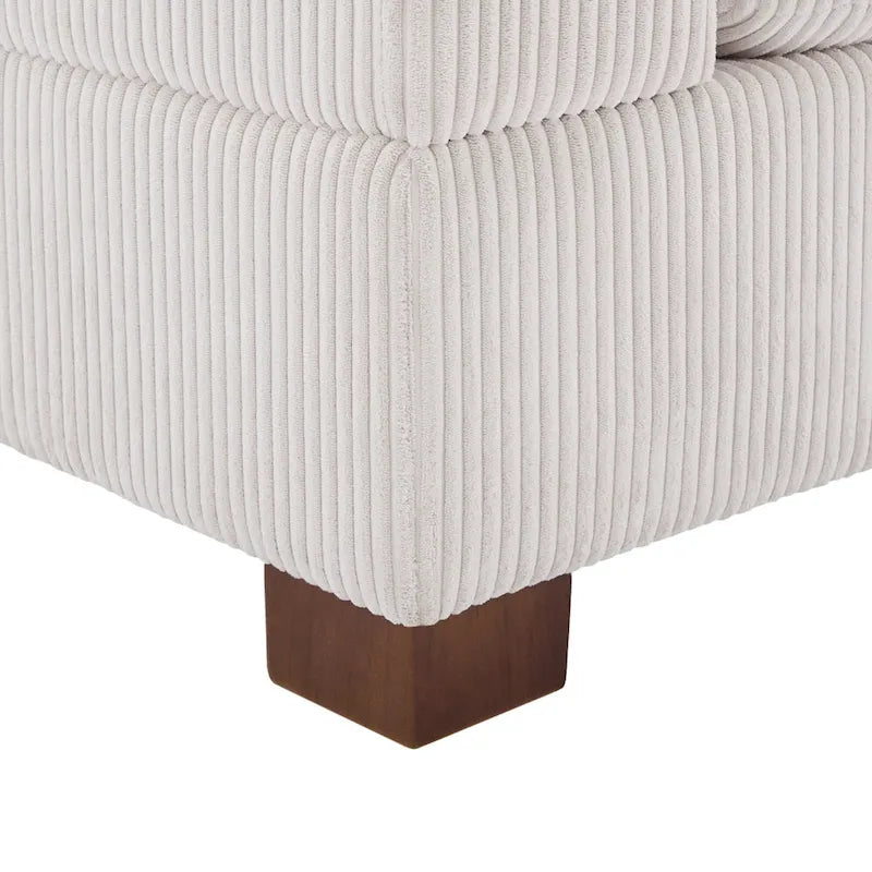 Upholstered Corduroy Modular Sectional Sofa with 2 throw pillows
