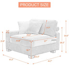 Upholstered Corduroy Modular Sectional Sofa with 2 throw pillows