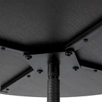 Glitzhome Industrial Wood Top Adjustable Swivel Round Pub Bar Table