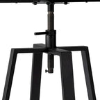 Glitzhome Industrial Wood Top Adjustable Swivel Round Pub Bar Table