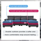 Gray Modern U-Shaped Modular Sectional Sofa with Double Chaise Lounge