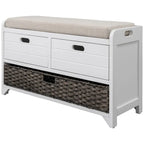 3-drawer Solid Wooden Storage Bench