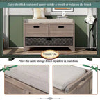 3-drawer Solid Wooden Storage Bench