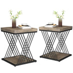 Square End Side Table for Living Room Set of 2