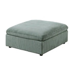 8 Piece Corduroy Upholstered Modular Sectional Sofa with Ottoman