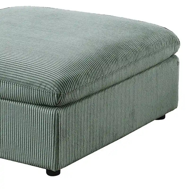 8 Piece Corduroy Upholstered Modular Sectional Sofa with Ottoman