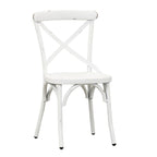 Vintage Series Distressed Metal X Back Side Chair - Antique White (Set of 2)