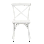 Vintage Series Distressed Metal X Back Side Chair - Antique White (Set of 2)