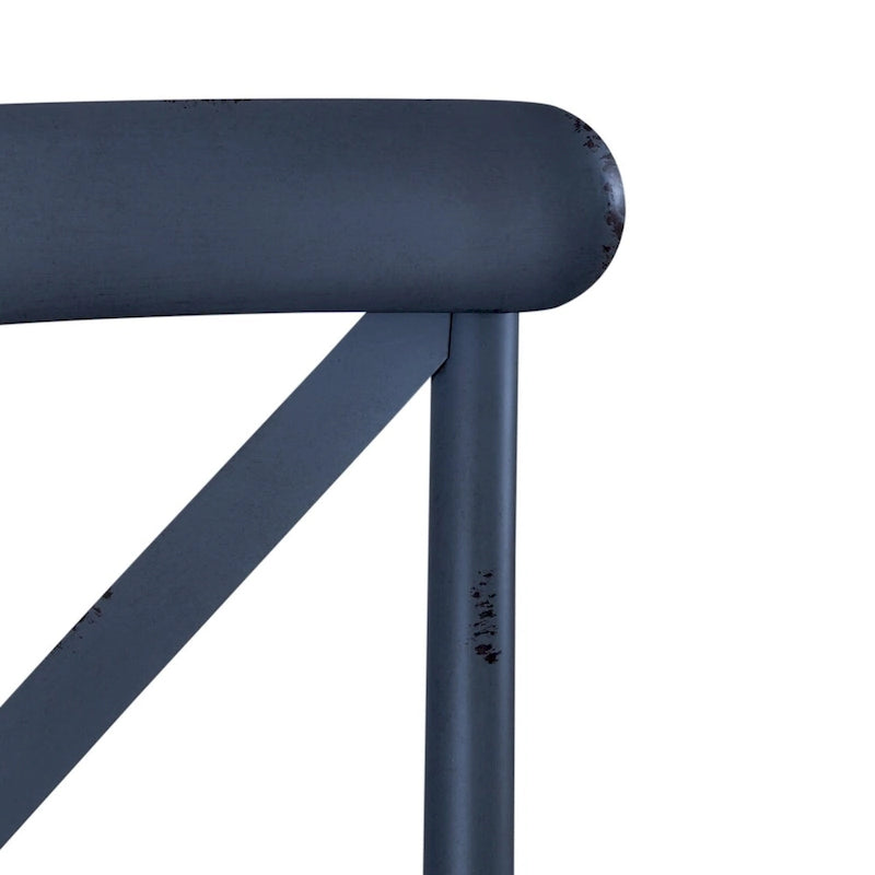 Vintage Series Distressed Metal X Back Side Chair - Antique White (Set of 2)