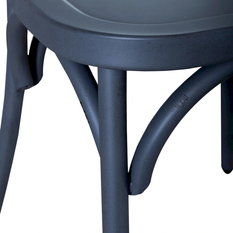 Vintage Series Distressed Metal X Back Side Chair - Antique White (Set of 2)