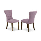 East West Furniture Dining Table Set- a Kitchen Table and Dahlia Linen Fabric Dining Chairs, Distressed Jacobean(Pieces Options)