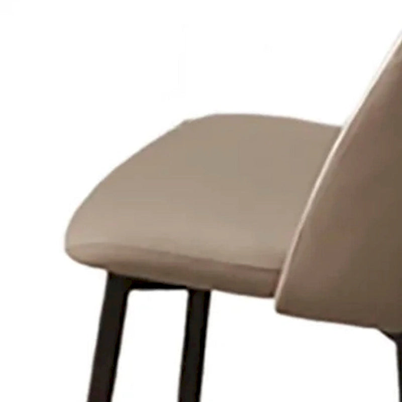 Hem 22 Inch Dining Chair Set of 2, Beige Faux Leather, Armless Open Back