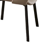 Hem 22 Inch Dining Chair Set of 2, Beige Faux Leather, Armless Open Back