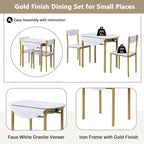 3 Piece Drop Leaf Dining Table Set, Modern Counter Height Round Dining Set with 2 Chairs, Wood Small Kitchen Table Set