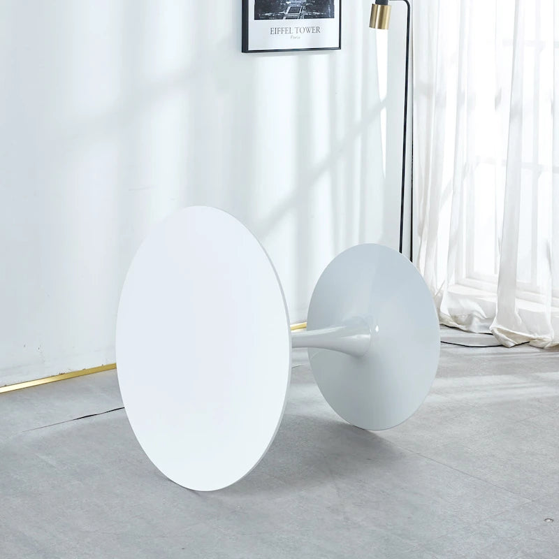 31.5Tulip Dining Table for 2-4 people With Round Mdf Table Top, Pedestal Dining Table, End Table Leisure Coffee Table