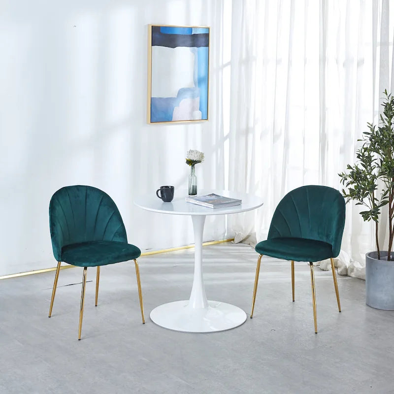 31.5Tulip Dining Table for 2-4 people With Round Mdf Table Top, Pedestal Dining Table, End Table Leisure Coffee Table