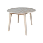 42 in. Solid Wood Round Dual Drop Leaf Table
