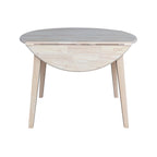 42 in. Solid Wood Round Dual Drop Leaf Table