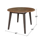 42 in. Solid Wood Round Dual Drop Leaf Table