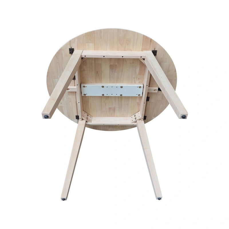 42 in. Solid Wood Round Dual Drop Leaf Table