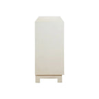 60 Inch Rustic 4 Door Sideboard Cabinet Console, White Gold Front Pattern